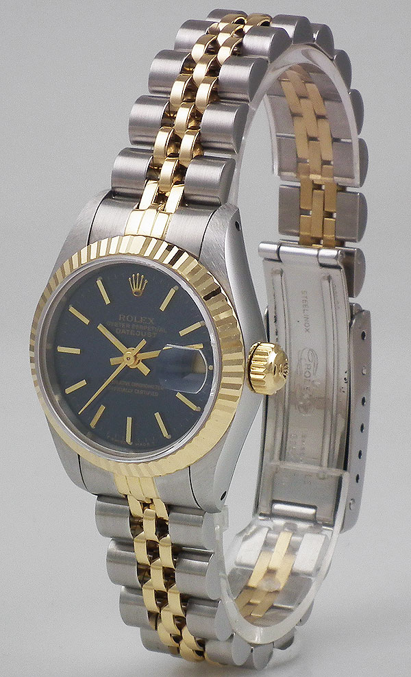 womens rolex oyster perpetual datejust blue face