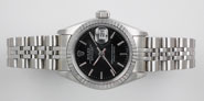 Ladies 18ct WG/SS Rolex Oyster Perpetual DatJust With Black Dial