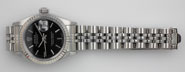 Ladies 18ct WG/SS Rolex Oyster Perpetual DatJust With Black Dial