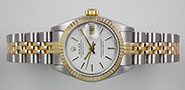 Ladies Rolex Oyster Perpetual DateJust 18K SS - White Dial 69173