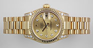 Ladies Rolex Oyster Perpetual DateJust 18K 18ct Diamond Dial Shoulders 179238