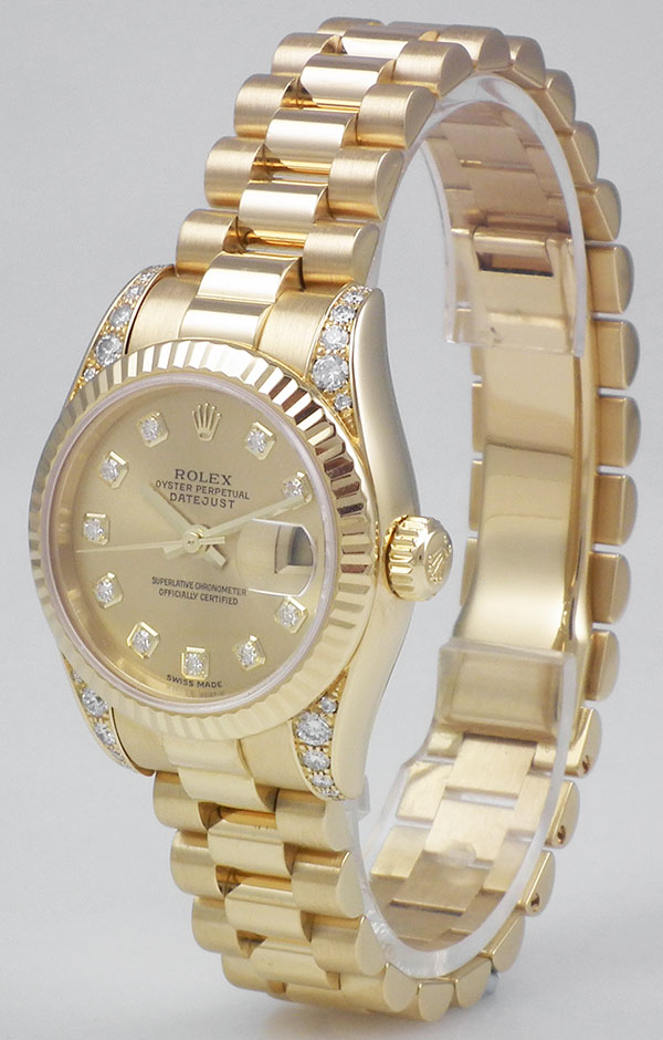 rolex oyster perpetual datejust 18k gold diamond