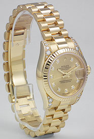 Ladies Rolex Oyster Perpetual DateJust 18K 18ct Diamond Dial Shoulders 179238