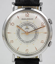 Jaeger LeCoultre Memovox World Time - 2Tone Silver & White Dial 