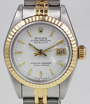 Ladies Rolex DateJust 18K/SS With White Dial 69173