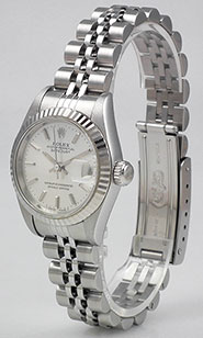 Ladies Rolex Oyster Perpetual DateJust Silver Dial 69174