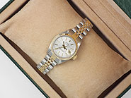 Ladies Rolex DateJust 18K/SS Silver Dial 69173