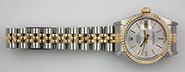 Ladies Rolex DateJust 18K/SS Silver Dial 69173