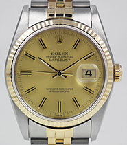 Rolex Oyster Perpetual DateJust Champagne Dial 16233