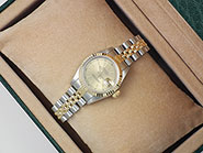 Ladies Rolex DateJust 18K/SS Champagne Dial 69173