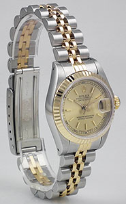 Ladies Rolex DateJust 18K/SS Champagne Dial 69173