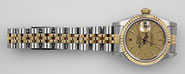 Ladies Rolex Oyster Perpetual DateJust Champagne Linen Dial 69173