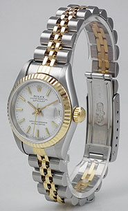 Ladies Rolex DateJust 18K/SS With White Dial 69173