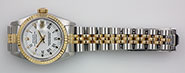 Ladies Rolex Oyster Perpetual DateJust White Roman Numeral Dial 69173