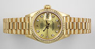 Ladies Rolex Oyster Perpetual DateJust 18K 18ct Diamond Dial 69178