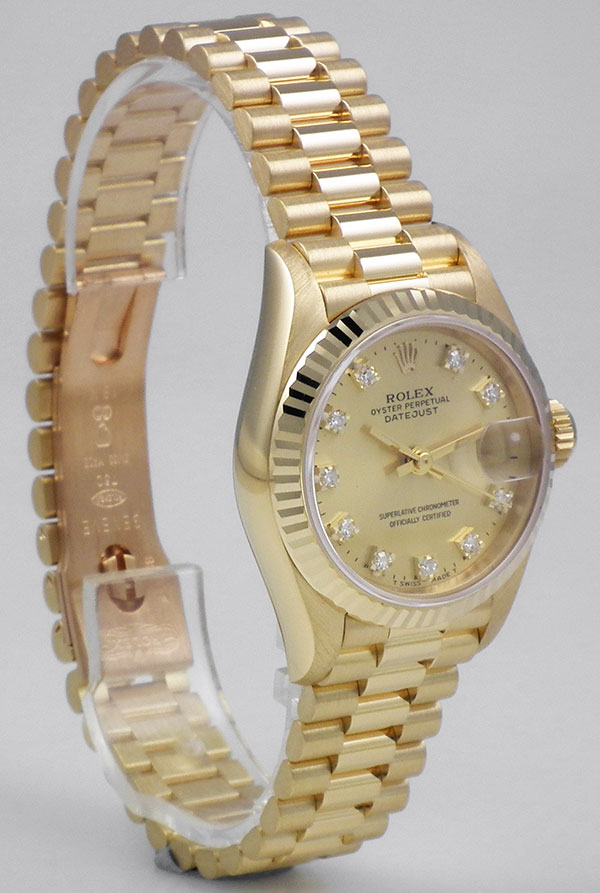 rolex oyster perpetual datejust 18k womens