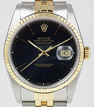 Rolex Oyster Perpetual DateJust Black Dial 16233