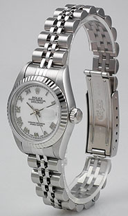 Ladies Rolex Oyster Perpetual DateJust White Roman Numeral Dial 69174