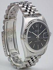 Rolex Oyster Perpetual DateJust 16234 - Black Tapestry Dial