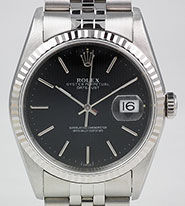 Rolex Oyster Perpetual DateJust 16234 - Black Tapestry Dial