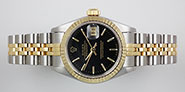 Ladies Rolex Oyster Perpetual DateJust Champagne Linen Dial 69173