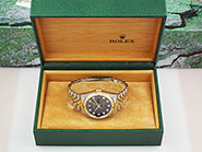 Gents Rolex Oyster Perpetual DateJust 18K/SS - Original Black Diamond-Set Dial 16233