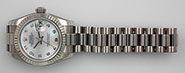 Ladies Rolex Oyster Perpetual DateJust 18K 18ct White Gold MOP Dial 179179