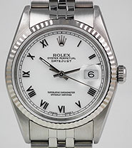 Rolex Oyster Perpetual DateJust 16234 - White Roman Numeral Dial