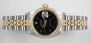 Ladies Rolex Oyster Perpetual DateJust Champagne Linen Dial 69173