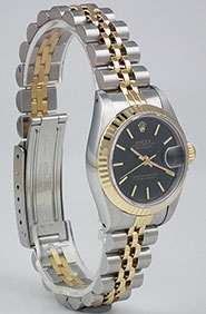 Ladies Rolex Oyster Perpetual DateJust Champagne Linen Dial 69173