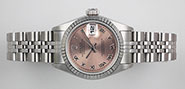 Ladies Rolex Oyster Perpetual DateJust White Roman Numeral Dial 69174