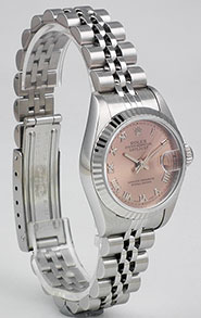 Ladies Rolex Oyster Perpetual DateJust White Roman Numeral Dial 69174