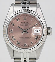 Ladies Rolex Oyster Perpetual DateJust White Roman Numeral Dial 69174