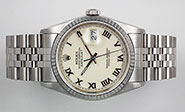 Rolex Oyster Perpetual DateJust 16234 - Ivory Roman Dial