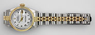 Ladies Rolex Oyster Perpetual DateJust White Roman Numeral Dial 69173