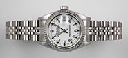 Ladies Rolex Oyster Perpetual DateJust White Roman Numeral Dial 69174