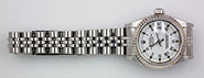 Ladies Rolex Oyster Perpetual DateJust White Roman Numeral Dial 69174