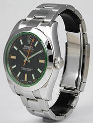 Rolex Oyster Perpetual Milgauss - 116400GB Green Glass Black Dial