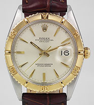 Rolex Oyster Perpetual DateJust 18K/SS Turn-o-Graph - Silver Dial 1625