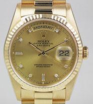 Rolex Oyster Perpetual Day-Date 18238 - Factory Champagne Diamond-Set Dial