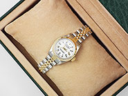 Ladies Rolex Oyster Perpetual DateJust White Roman Numeral Dial 69173