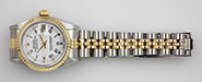 Ladies Rolex Oyster Perpetual DateJust White Roman Numeral Dial 69173