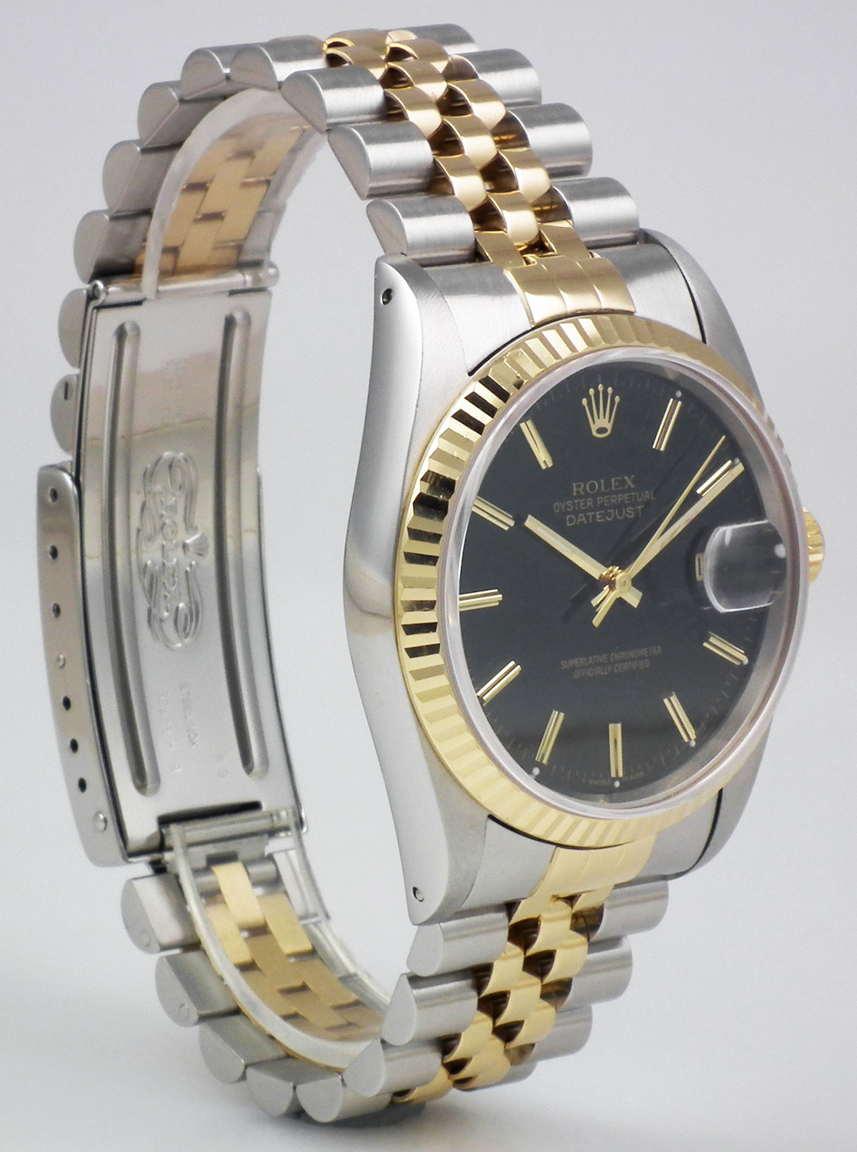 Rolex Oyster Perpetual DateJust 18K/SS - Stunning Black Dial (1991)