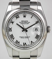 Rolex Oyster Perpetual DateJust 116200 - White Roman Numeral Dial