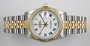 Rolex Oyster Perpetual DateJust Rare White Roman Numeral Dial 68273