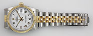 Rolex Oyster Perpetual DateJust Rare White Roman Numeral Dial 68273