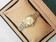 Ladies Rolex Oyster Perpetual DateJust Champagne Numbered Dial 69173