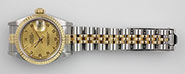 Ladies Rolex Oyster Perpetual DateJust Champagne Numbered Dial 69173