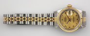 Ladies Rolex Oyster Perpetual DateJust Champagne Numbered Dial 69173