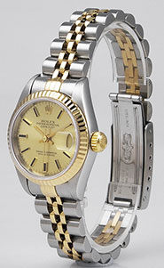 Ladies Rolex Oyster Perpetual DateJust Champagne Dial 69173